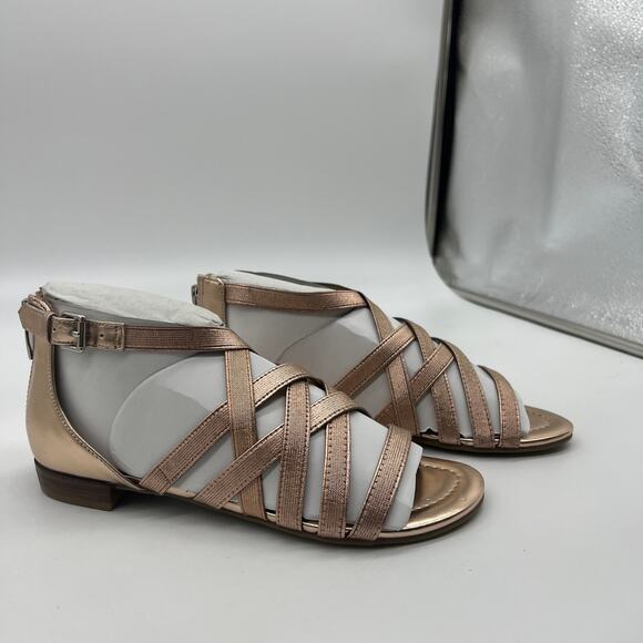Marc Fisher Cross Weave Stretch Sandals Size 6 M Rose Gold - Picture 8 of 10
